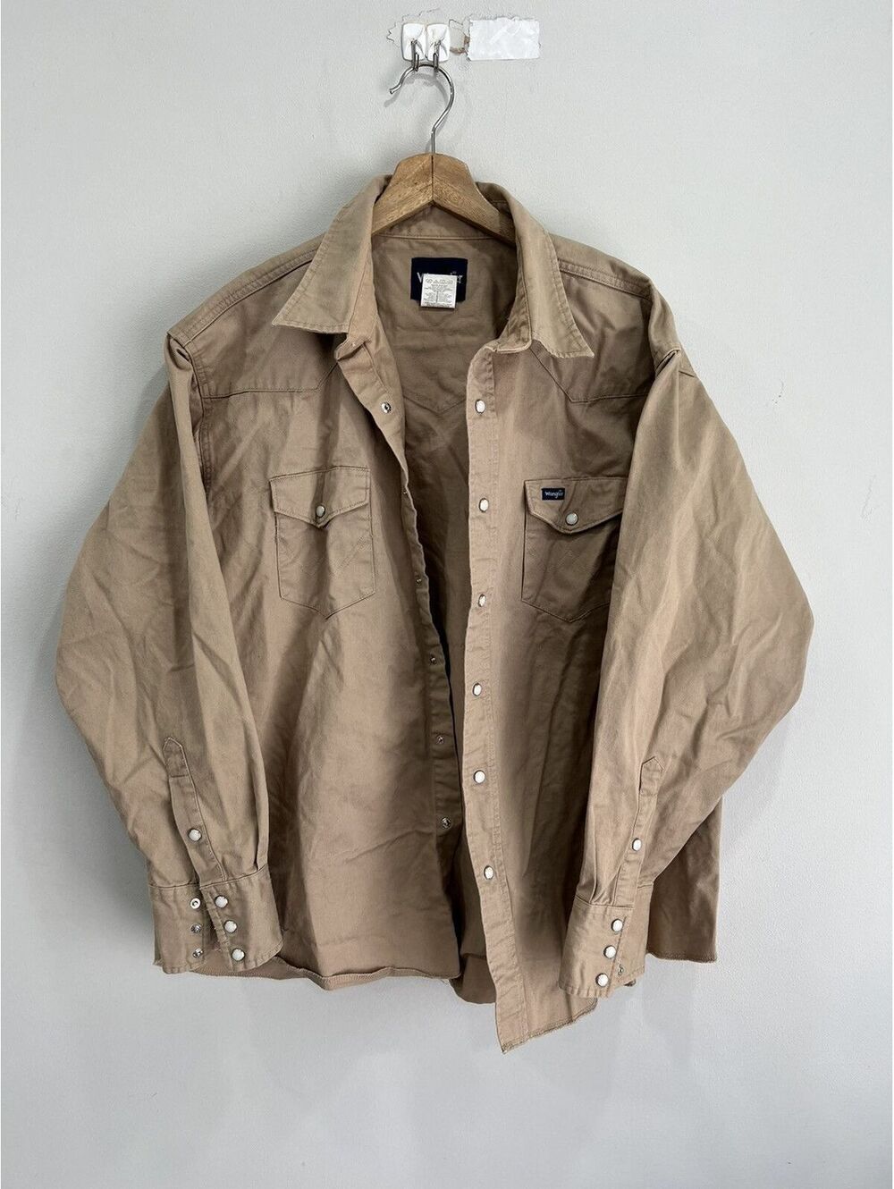 Vintage Wrangler Pearl Snap Button Up Shirt brown xxl